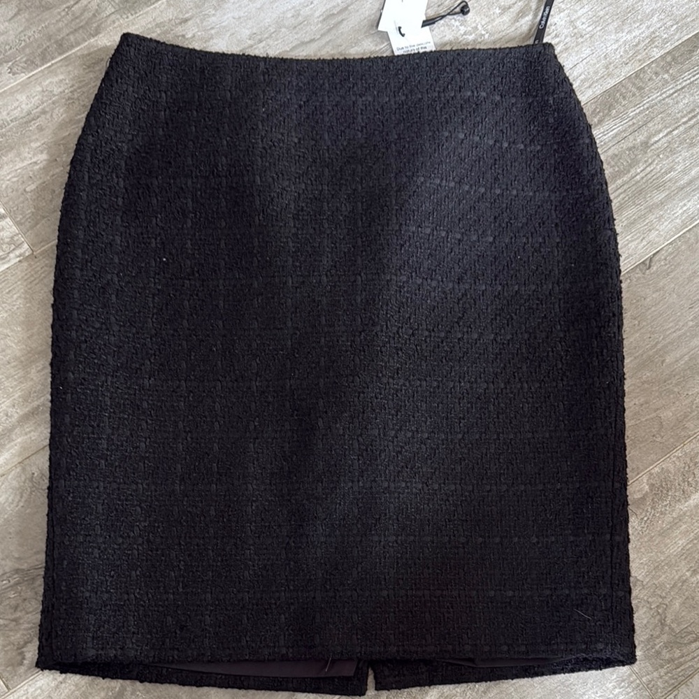 Elegant Black Tweed Skirt